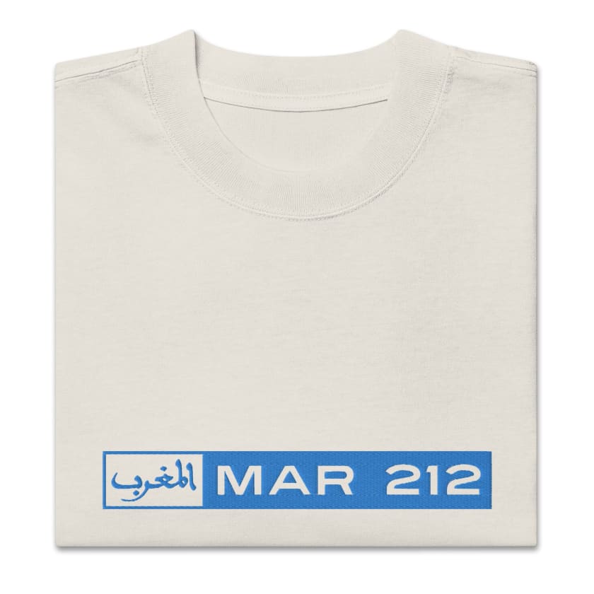 T-shirt Almaghrib MAR 212 Brodé oversize unisexe