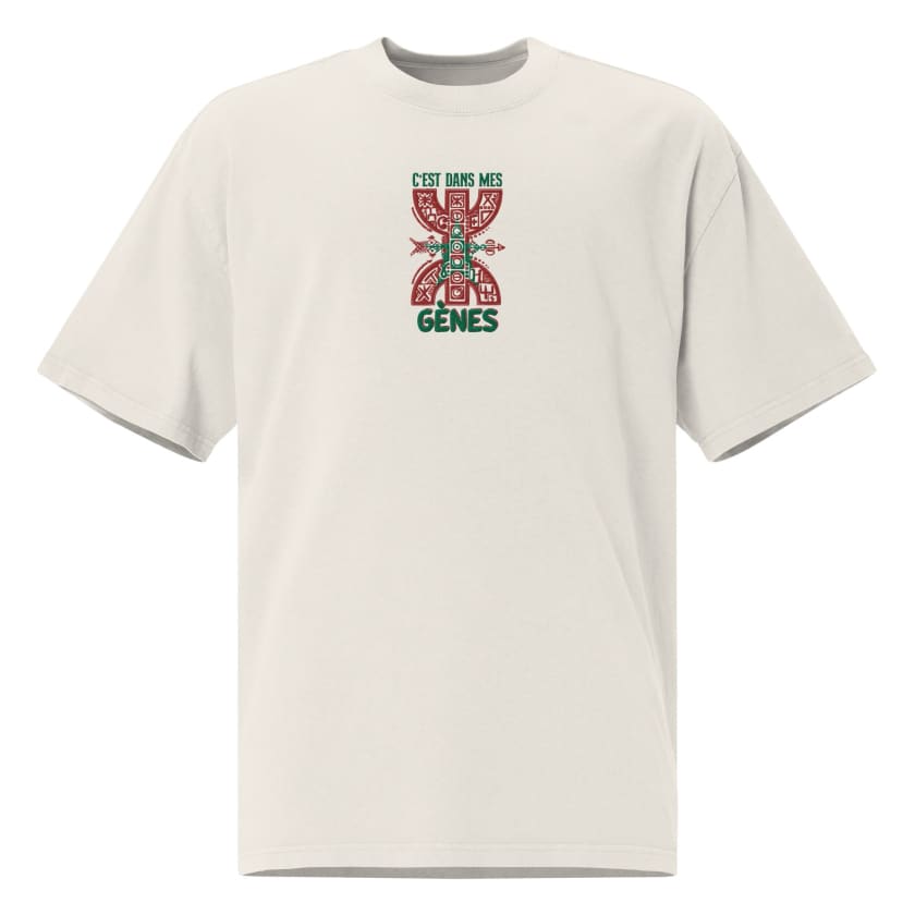T-shirt Amazigh c’est dans mes gènes brodé oversize