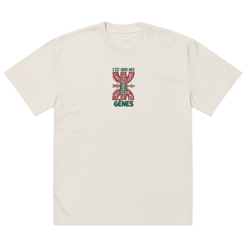 T-shirt Amazigh c’est dans mes gènes brodé oversize