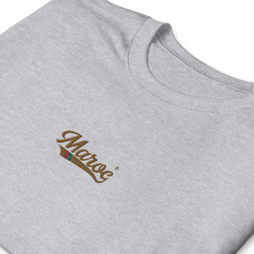 T-shirt Brodé Maroc Logo Maroco Unisexe à Manches Courtes