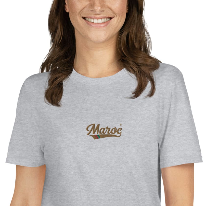 T-shirt Brodé Maroc Logo Maroco Unisexe à Manches Courtes