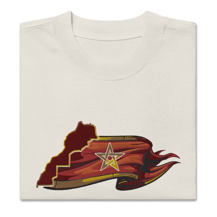 T-shirt Carte drapeau Morocco design oversize brodé
