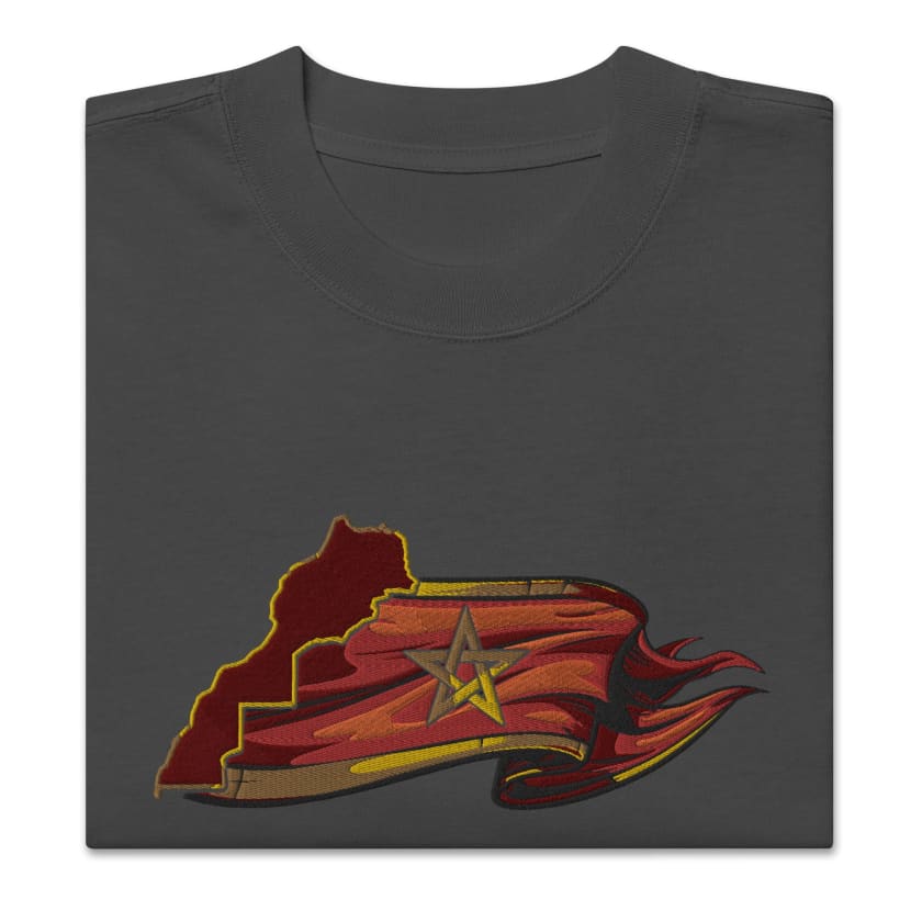 T-shirt Carte drapeau Morocco design oversize brodé