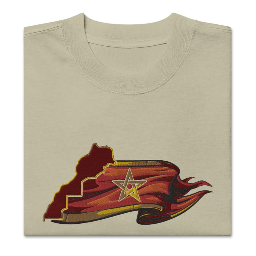 T-shirt Carte drapeau Morocco design oversize brodé