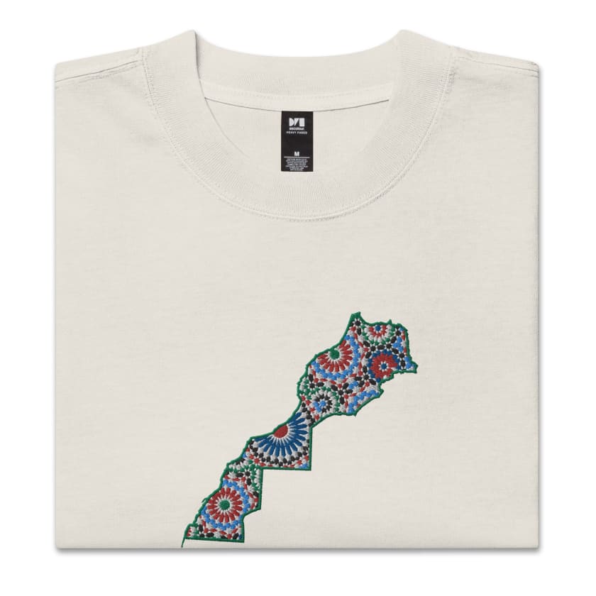 T-shirt Carte Maroc Fragzellige brodé oversize