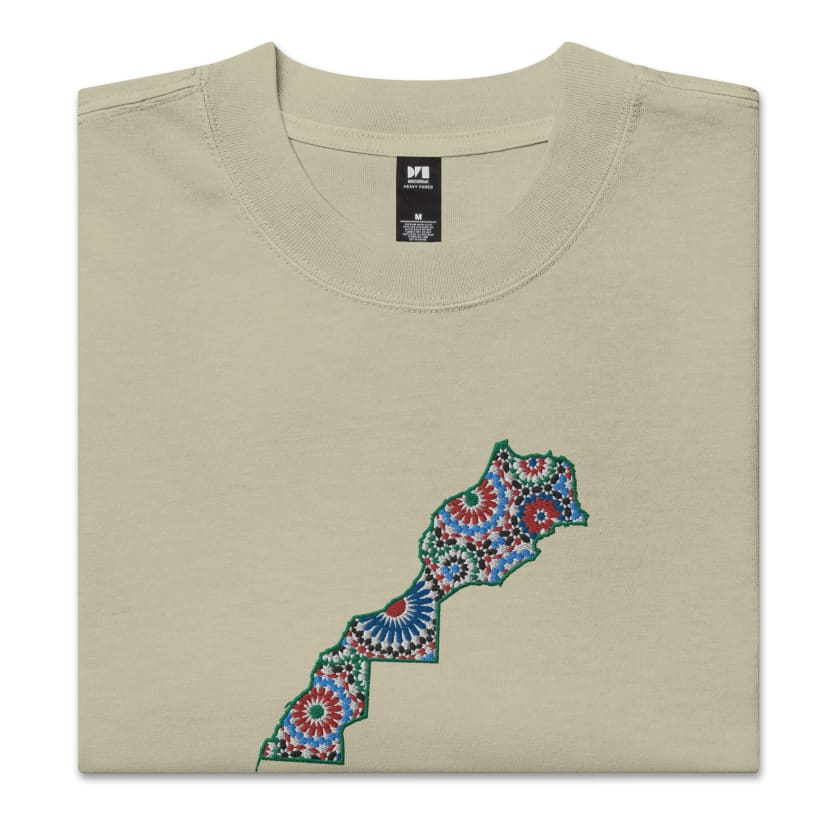 T-shirt Carte Maroc Fragzellige brodé oversize