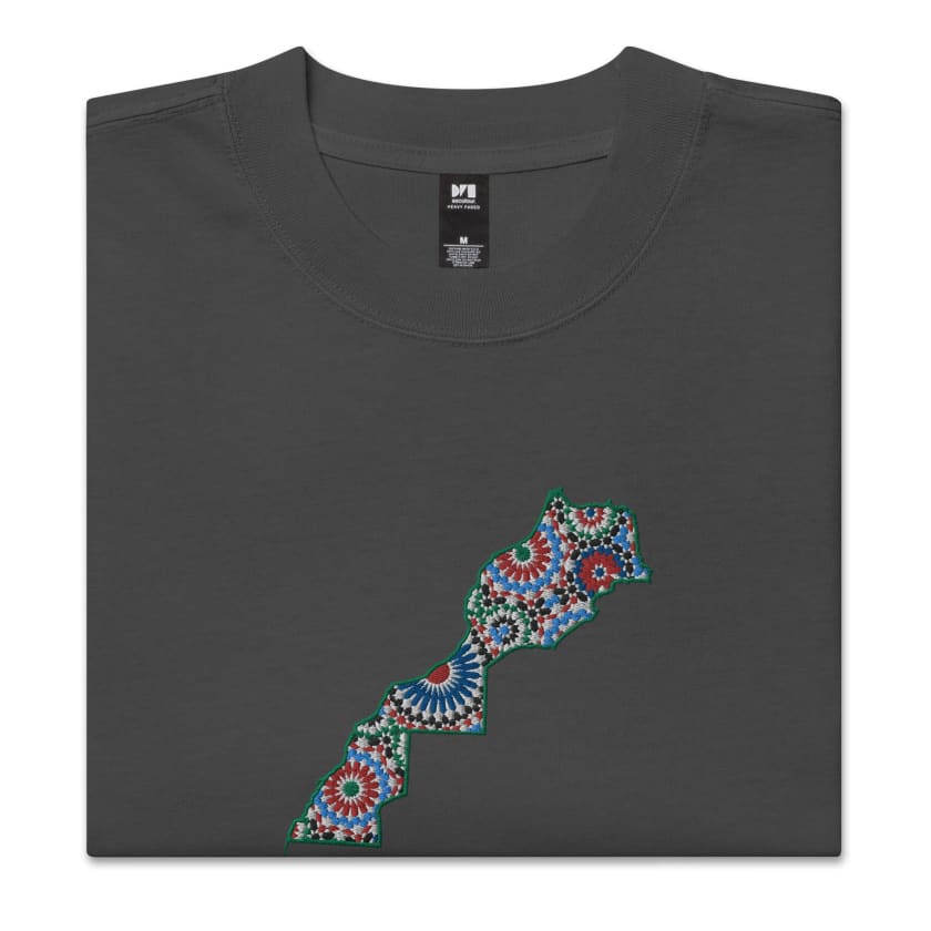 T-shirt Carte Maroc Fragzellige brodé oversize