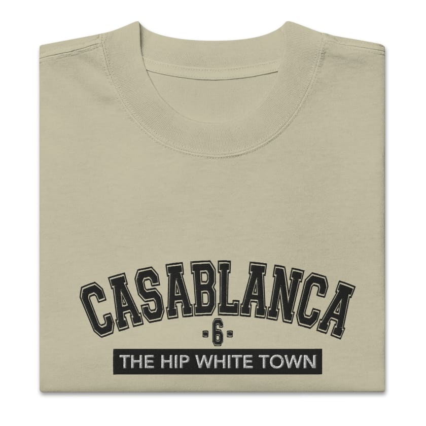 T-shirt Casablanca 6 the hip white town brodé oversize