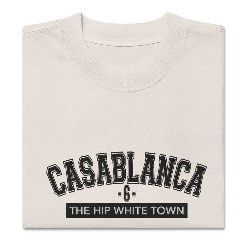 T-shirt Casablanca 6 the hip white town brodé oversize