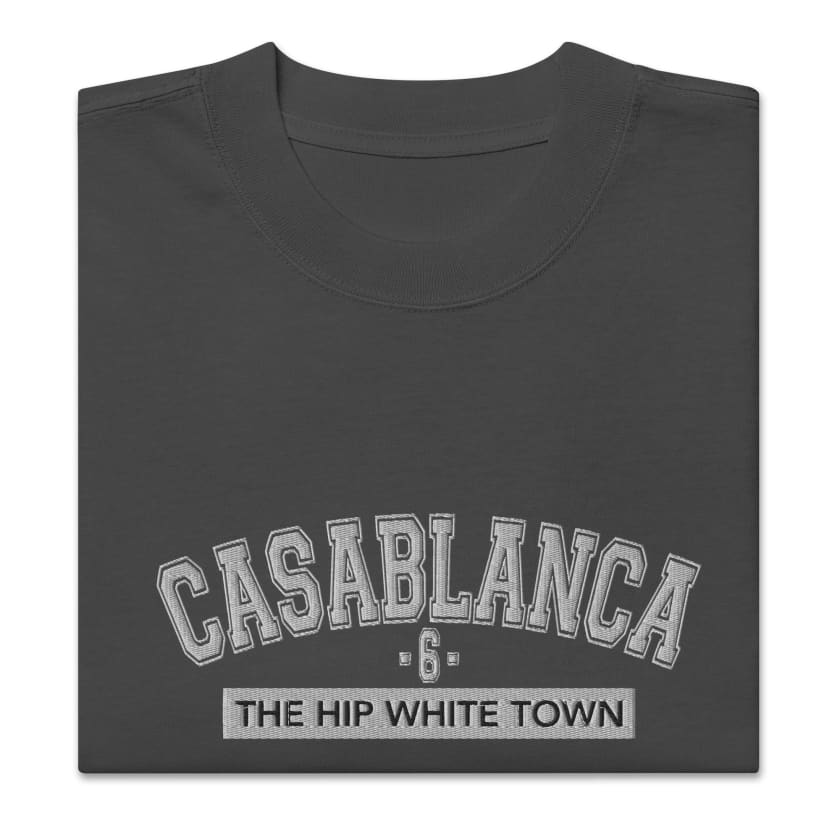T-shirt Casablanca 6 the hip white town brodé oversize