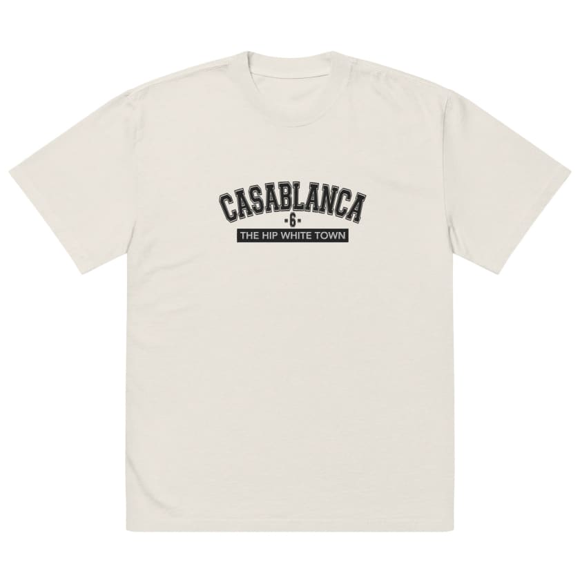 T-shirt Casablanca 6 the hip white town brodé oversize
