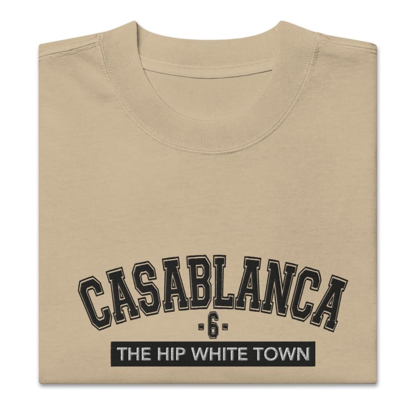 T-shirt Casablanca 6 the hip white town brodé oversize