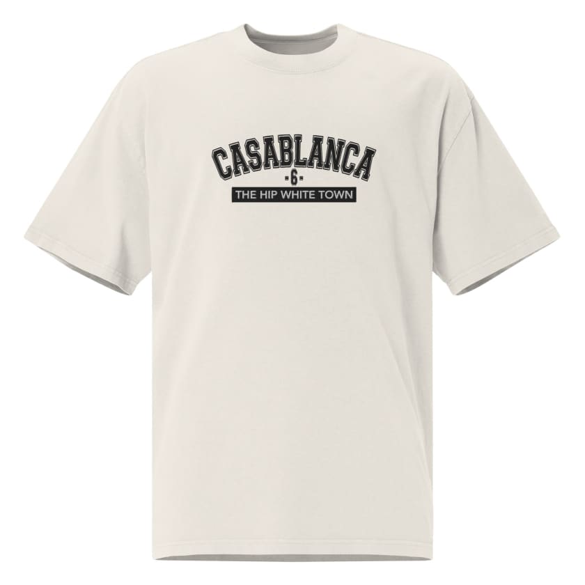 T-shirt Casablanca 6 the hip white town brodé oversize