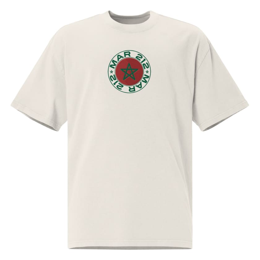 T-shirt drapeau Maroc MAR212 oversize brodé unisexe