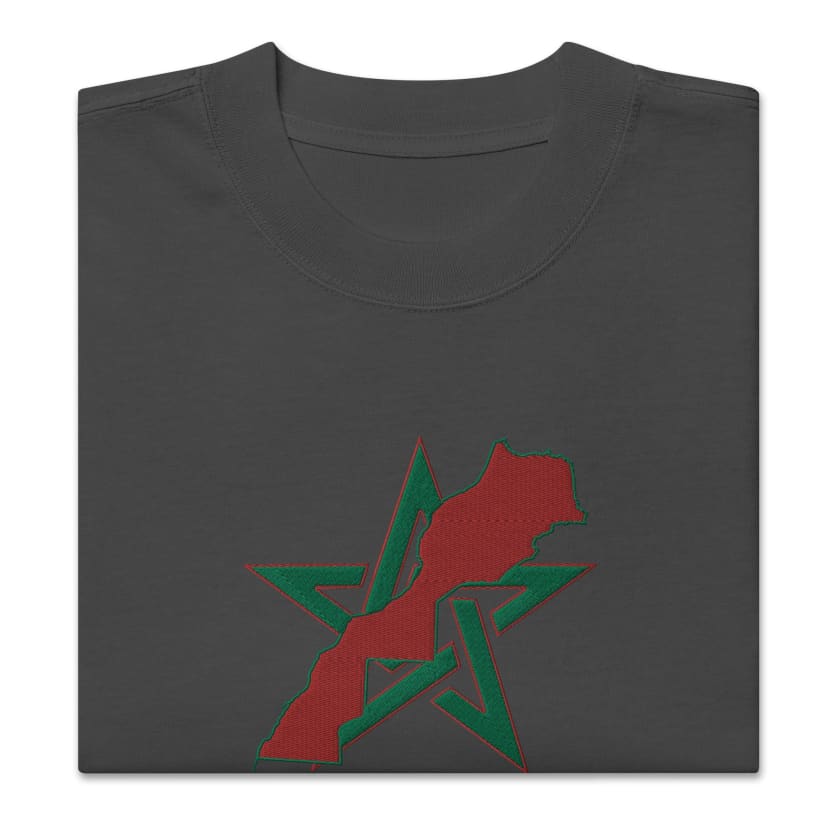 T-shirt Étoile carte Maroc oversize brodé