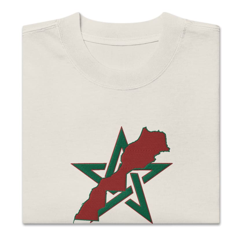 T-shirt Étoile carte Maroc oversize brodé