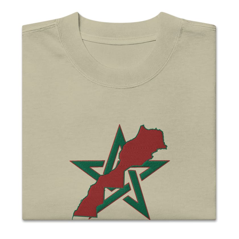T-shirt Étoile carte Maroc oversize brodé