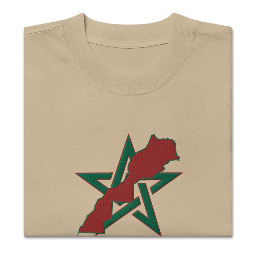 T-shirt Étoile carte Maroc oversize brodé