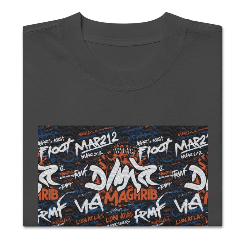 T-shirt Maghrib Graffiti oversize Brodé