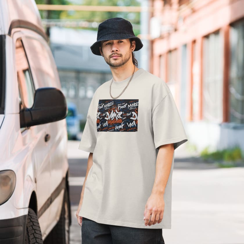 T-shirt Maghrib Graffiti oversize Brodé