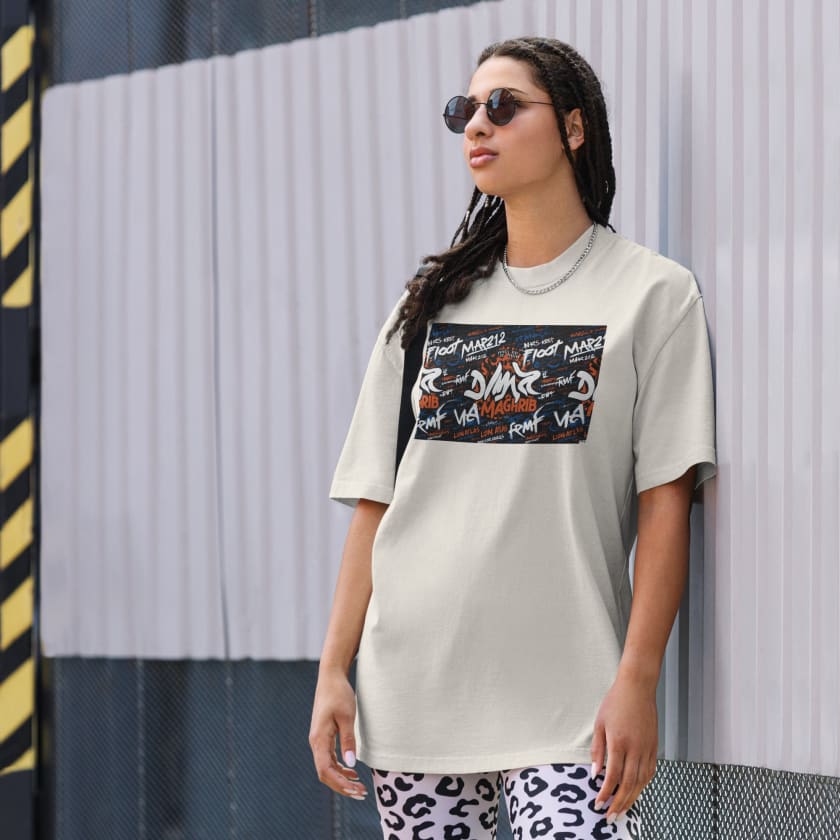 T-shirt Maghrib Graffiti oversize Brodé