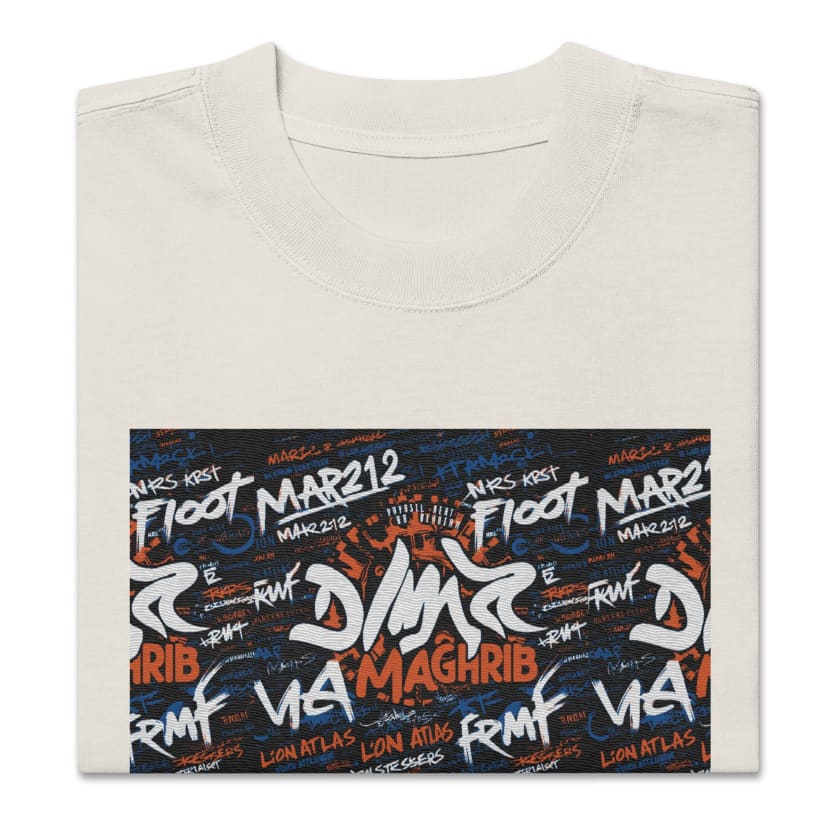 T-shirt Maghrib Graffiti oversize Brodé