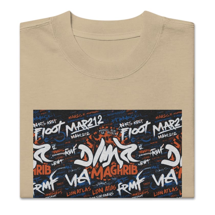 T-shirt Maghrib Graffiti oversize Brodé