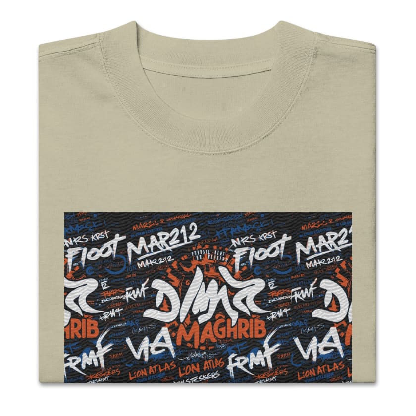 T-shirt Maghrib Graffiti oversize Brodé