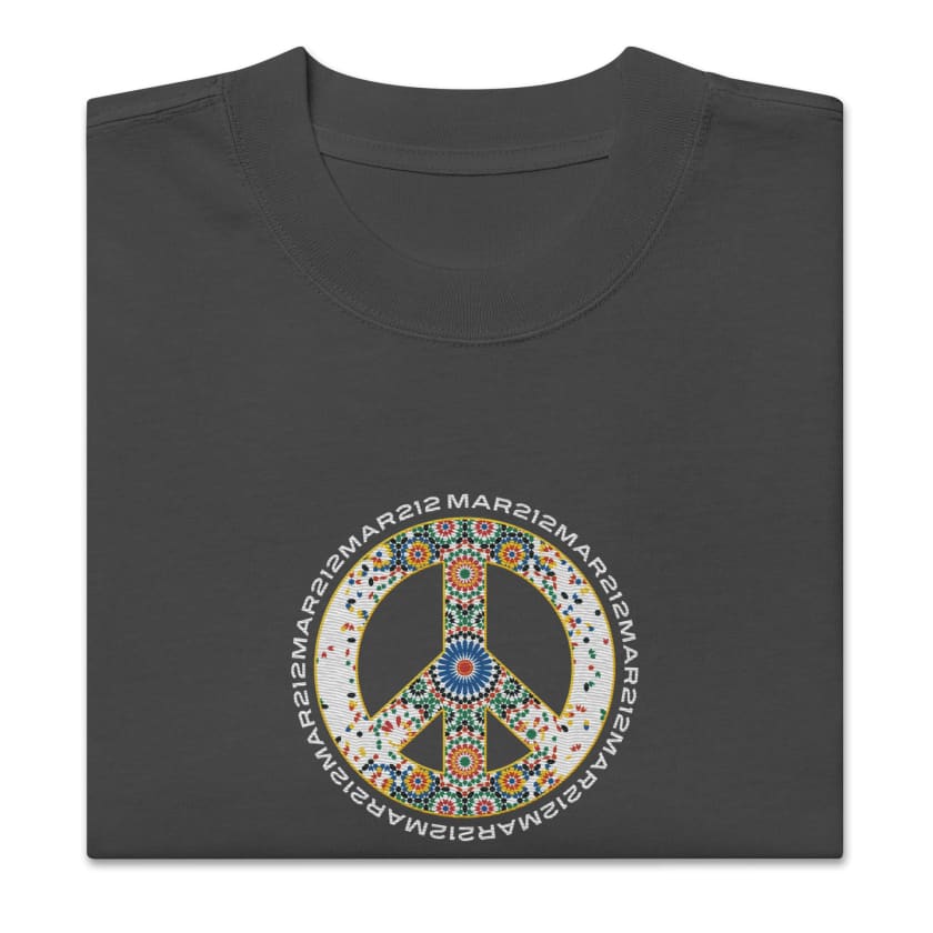 T-shirt MAR peace and love Zellige brodé oversize unisexe
