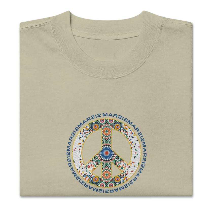 T-shirt MAR peace and love Zellige brodé oversize unisexe