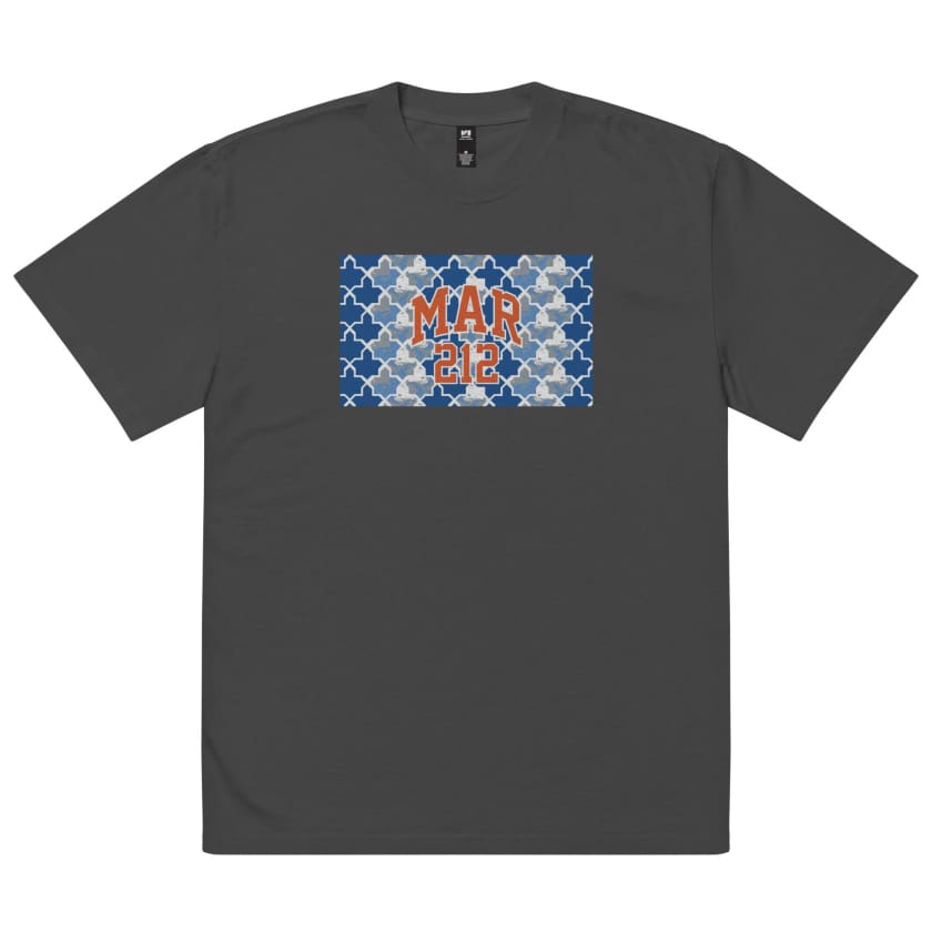 T-shirt MAR212 Zellige Bleu brodé oversize