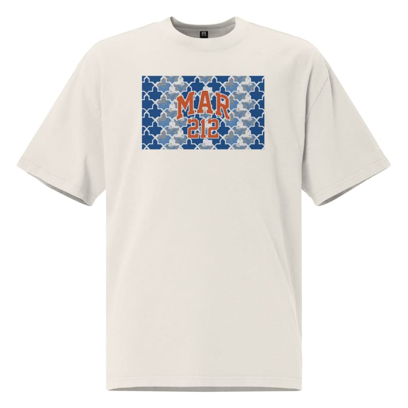 T-shirt MAR212 Zellige Bleu brodé oversize