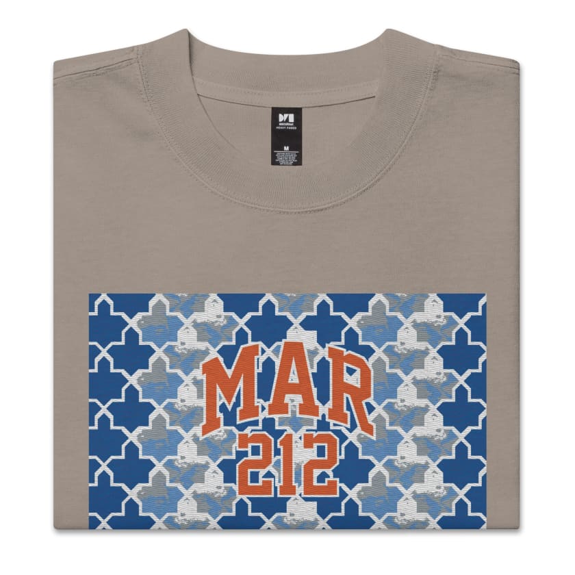 T-shirt MAR212 Zellige Bleu brodé oversize