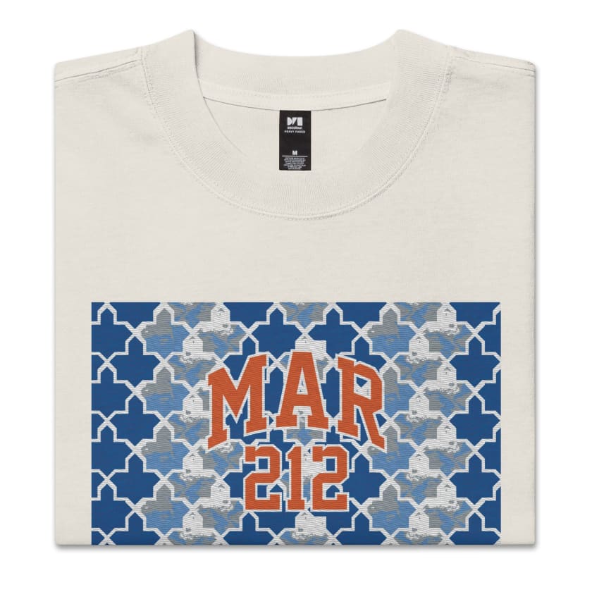T-shirt MAR212 Zellige Bleu brodé oversize