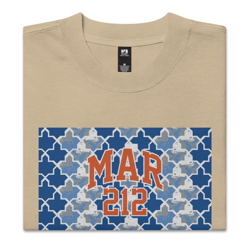 T-shirt MAR212 Zellige Bleu brodé oversize