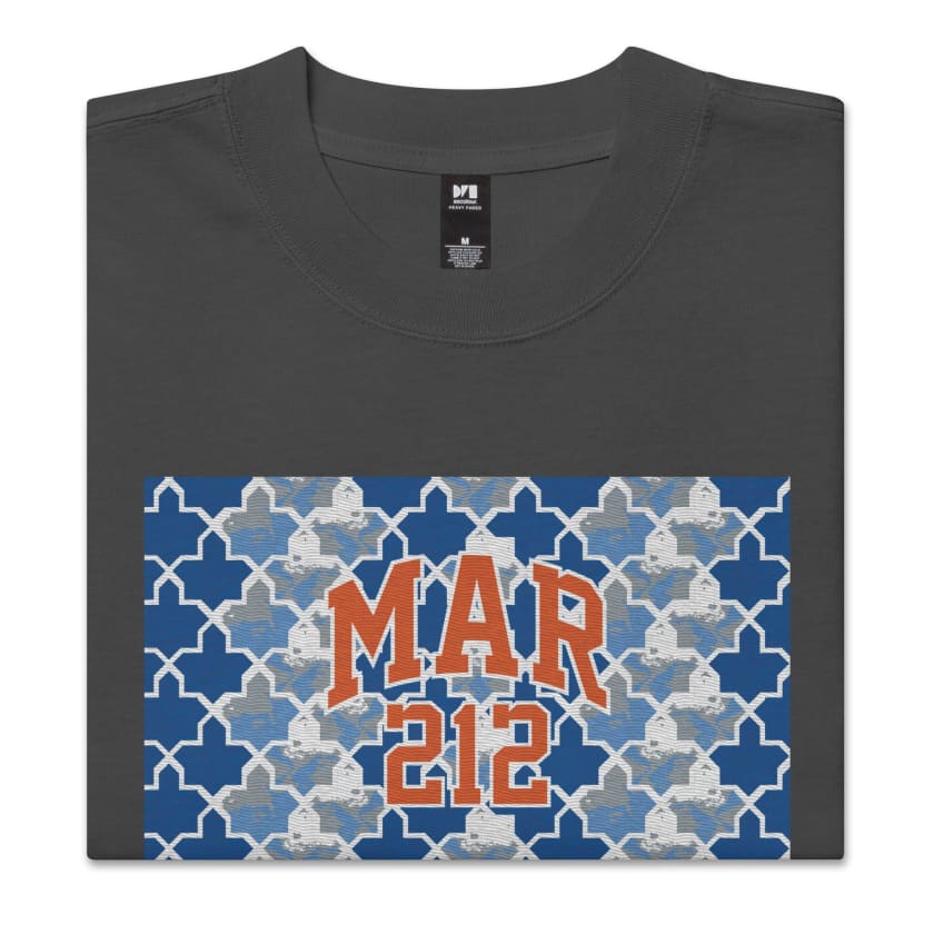 T-shirt MAR212 Zellige Bleu brodé oversize