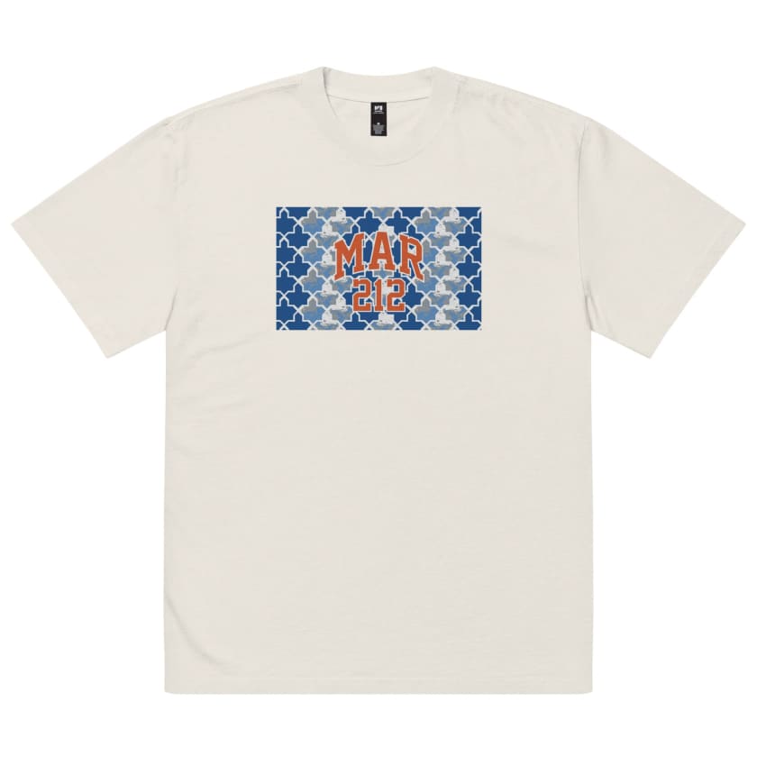 T-shirt MAR212 Zellige Bleu brodé oversize