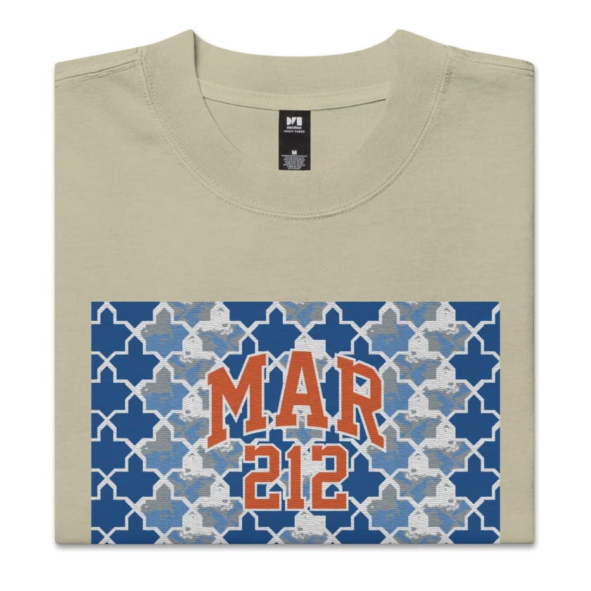 T-shirt MAR212 Zellige Bleu brodé oversize