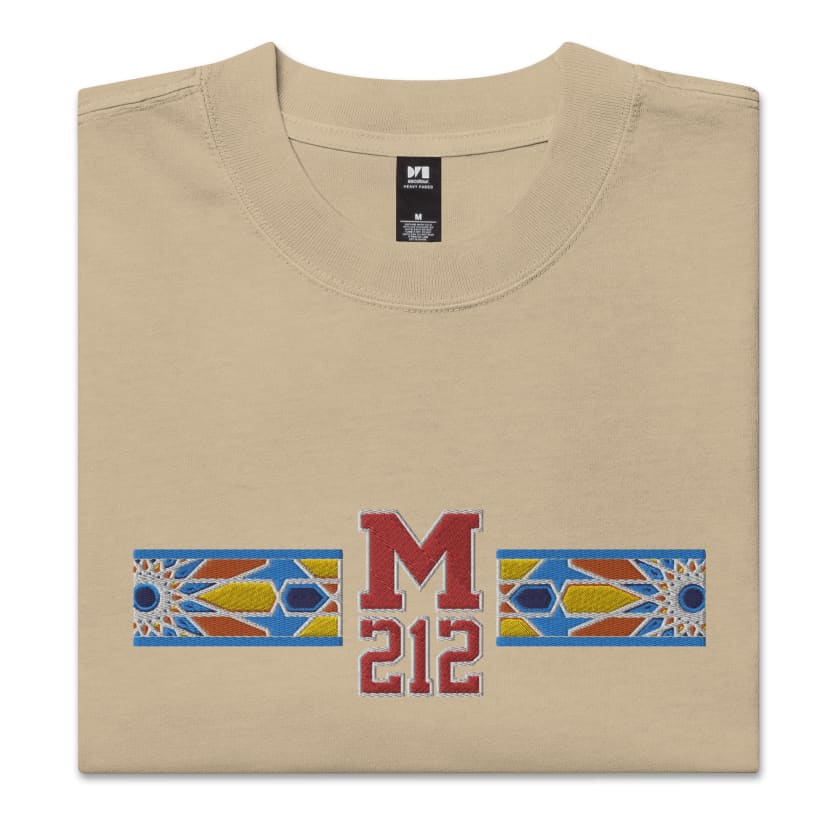 T-shirt Maroc 212 oversize délavé Motif zellige Marocain