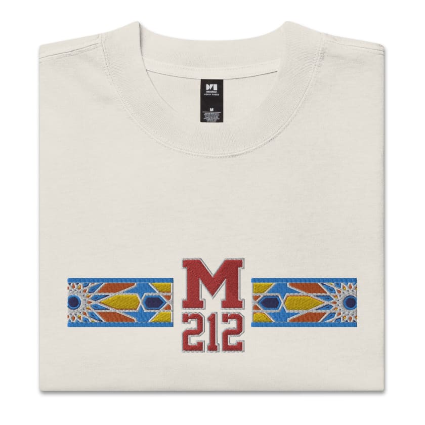 T-shirt Maroc 212 oversize délavé Motif zellige Marocain