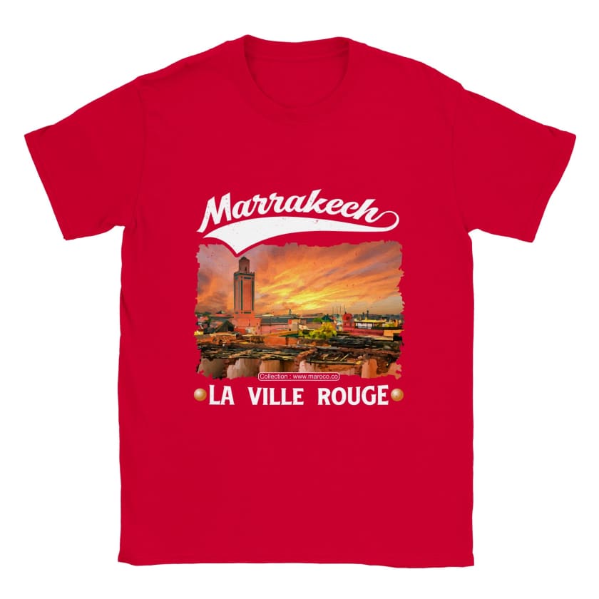 T-shirt Marrakech la ville rouge ville du Maroc