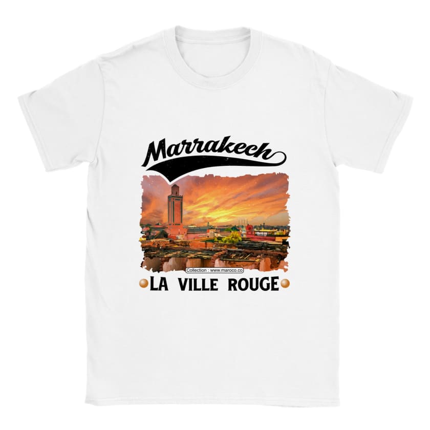 T-shirt Marrakech la ville rouge ville du Maroc