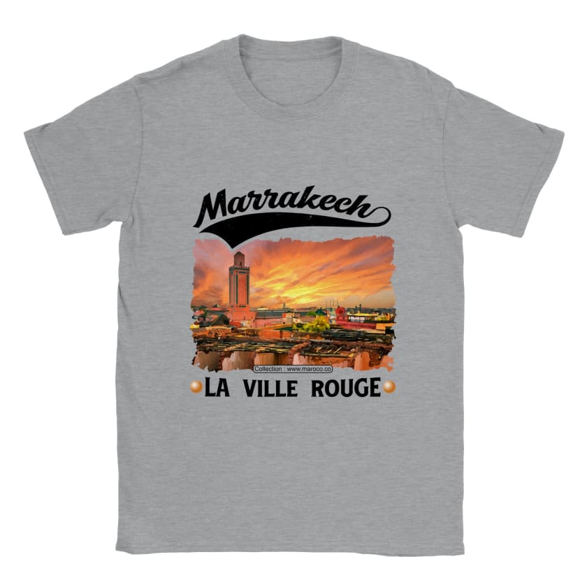T-shirt Marrakech la ville rouge ville du Maroc