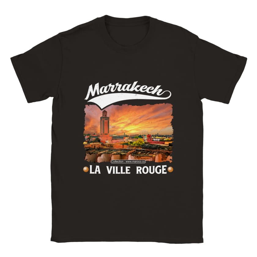 T-shirt Marrakech la ville rouge ville du Maroc