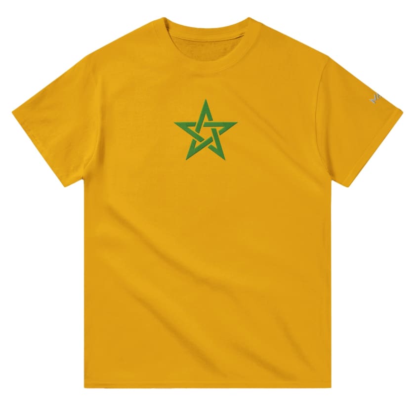 T-shirt Morocco Étoile verte MAR brodé unisexe