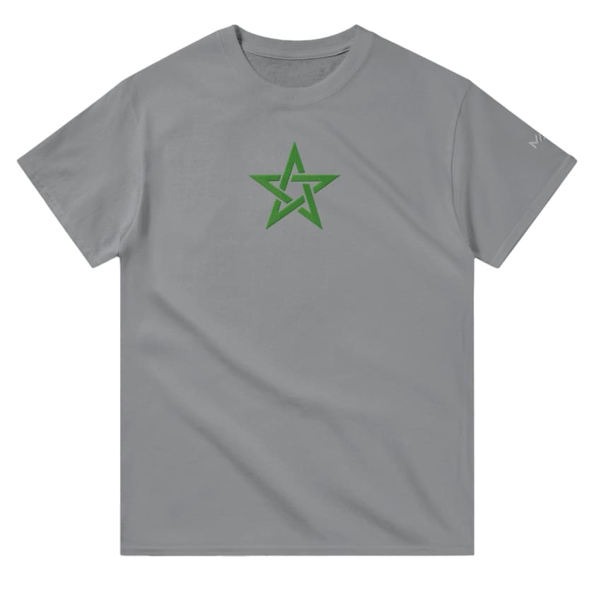 T-shirt Morocco Étoile verte MAR brodé unisexe