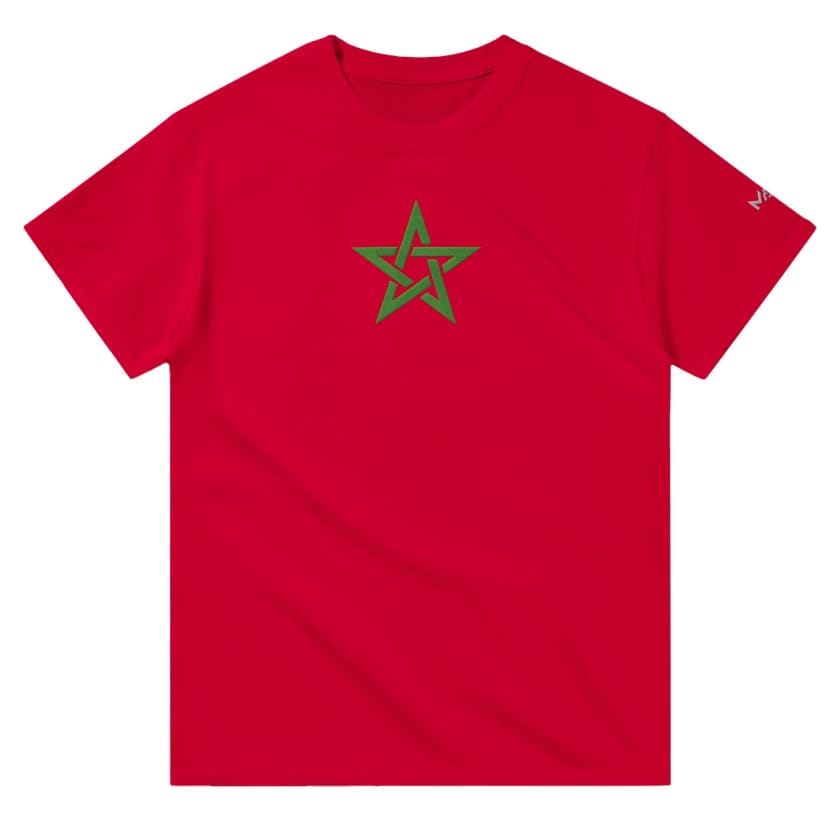 T-shirt Morocco Étoile verte MAR brodé unisexe
