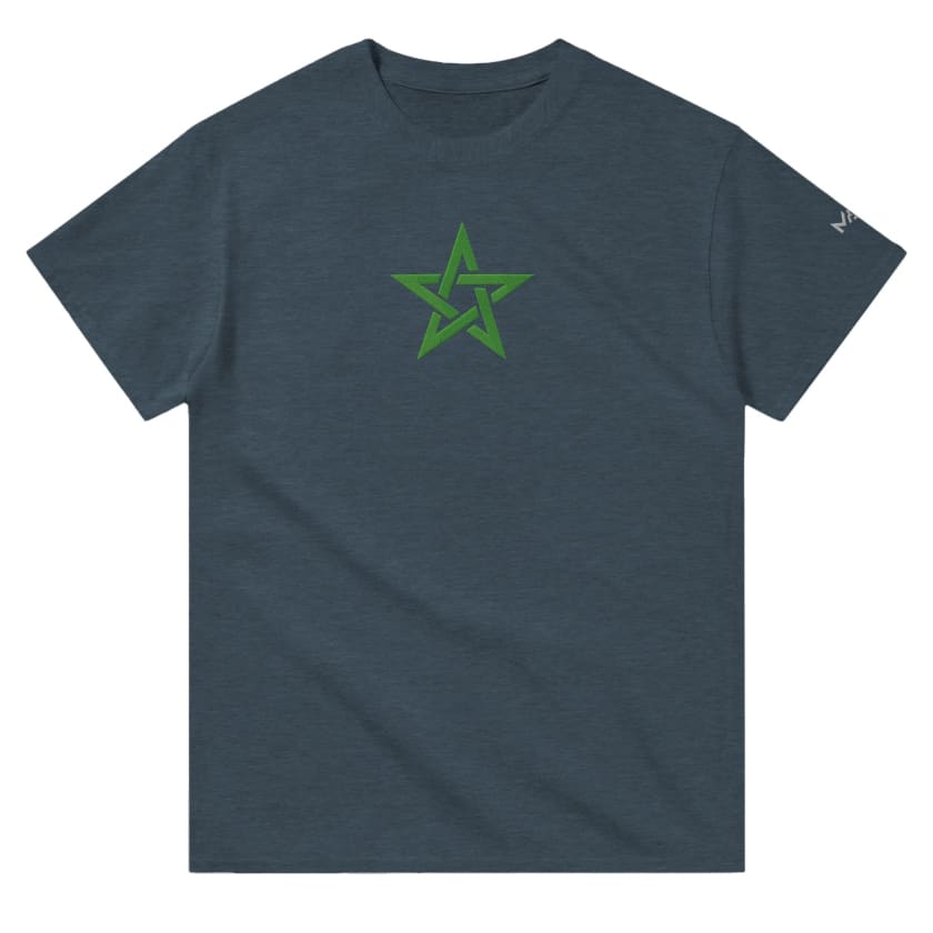 T-shirt Morocco Étoile verte MAR brodé unisexe