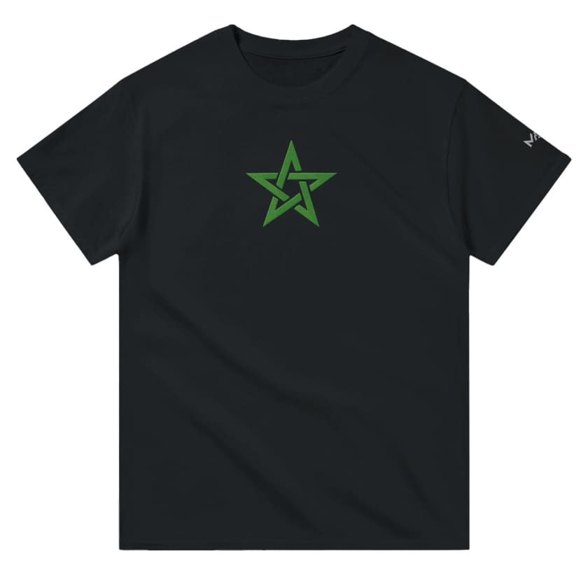 T-shirt Morocco Étoile verte MAR brodé unisexe
