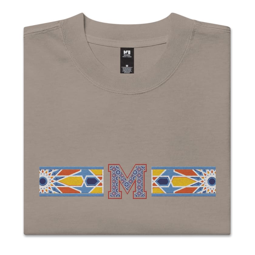 T-shirt Morocco oversize délavé design Zellige Marocain